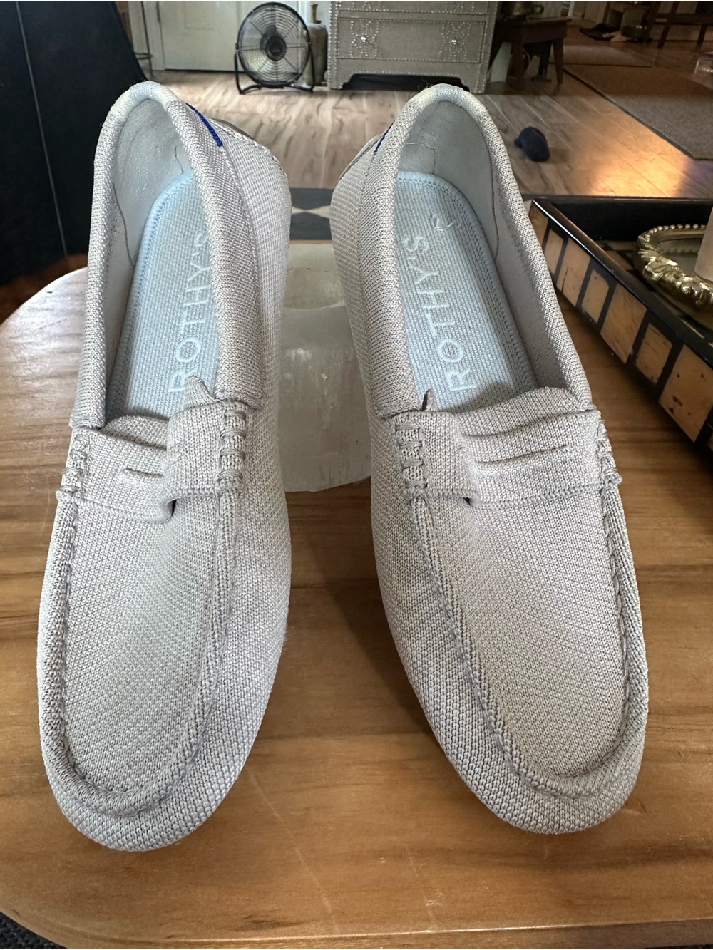 Rothy's Light Gray Knit loafers Size 7 a few small marks like new - Picture 2 of 10